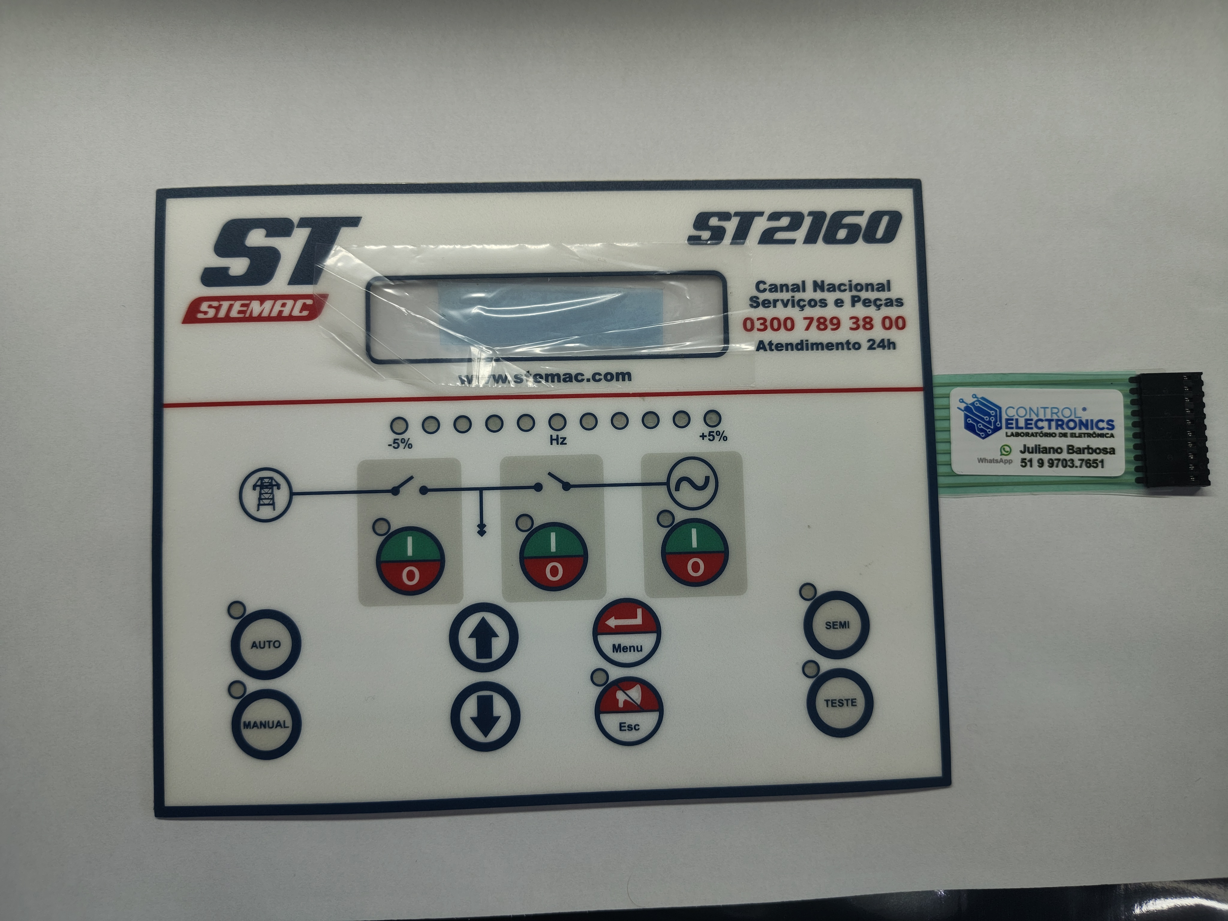 TECLADO (MEMBRANA FRONTAL PARA CONTROLADOR ST2160 STEMAC)